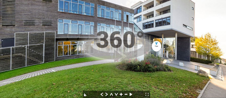 Das Bild zeigt das BVS-Bildungszentrum in Lauingen in einer 360-Grad-Ansicht.